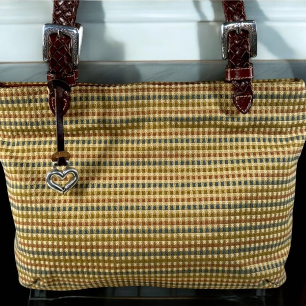 Brighton Vintage Tweed and Leather Satchel
